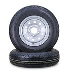 2 Rockman Trailer Tire Assembly St175 80r13 6-ply Silver Mod Rim 5 Lug On 4 5 