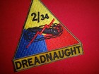 Us Army 2nd Battalion 34th Armored Regiment Dreadnaught Patch