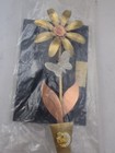 Daughters Of Rebekah Odd Fellows  4  Large Flower Brooch   Pierced Earrings Nos