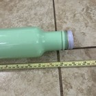 Green Glass Jadeite Rolling Pin With Metal Cap 14 Inches
