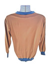 Vintage 70s early 80s Pencil Graphic Sweatshirt     Brown W  Blue Trim Medium