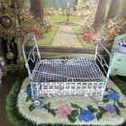 Antique Dollhouse Baby Doll Nursery Hospital Bed Crib Painted Tin Vtg 20s Japan