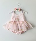 Baby Girl 1st Birthday Dress Girls Party Dress Garden Fairy Floral Tulle Outfit