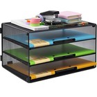 3 Tier Mesh Desk Paper Tray Organizer  File Organization For Letter Document    