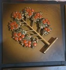 Vintage 4 Syroco Wood Vertical Wall Plaques Decor Floral Mid Century 