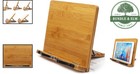 Portable Bamboo Book Holder With Multi-angle Design For Reading And Cooking