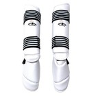 Mag Karate tkd Vinyl Shin-instep Guards Black   White