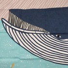 Japanese Furoshiki Fin Whale Wrapping Cloth Cotton 100  Blue From Kyoto