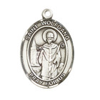 Sterling Silver Saint Wolfgang Medal Pendant 24  Lobster Claw Chain Necklace