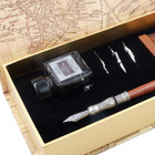 Antique Wooden Stem Pen Handcrafted Calligraphy Pen Set Dip Nib Pens-writing Cas