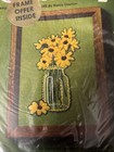 Opened Jiffy Crewel Stitchery Kit  Complete With All Contents  Daisy Jar  5x7   