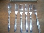 6 Antique Vintage Wm Rogers Manuf g Co  Silver Triple Plate  Forks  W  Box Rare 