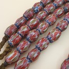 Antique Venetian Style Red   Brown Chevron Glass Beads Strands