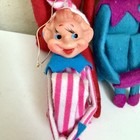 Snowman Christmas Knee Hugger Pixie Elf Japan Hot Pink Ornament Vtg Lot 4 Neon