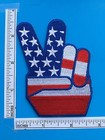 Usa American Flag Peace Sign    v For Victory    Embroidered Patch  3 5    Hi Qlty  