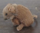 Vintage Real Fur Mouse West Germany Miniature Brown W  Black Eyes
