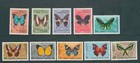 Papua And New Guinea 1966 Butterflies Set  scott 209-220 Short 2 Values  Vf Mnh