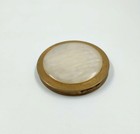 Vintage Ussr Brass Powder Compact Mother Of Pearl Insert 3 15  Collectible Gift