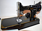 Vtg  Singer Model 221 Featherweight Sewing Machine W case - 100  Serviced