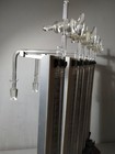 Vintage Bio Laboratory Multitube Manometer Glass   Wood
