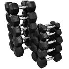 New Fray Fitness Rubber Hex Dumbbells Select-weight 10 15  20  25  30  35  40lb