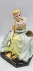 Vintage Antique Victorian Seated Lady Porcelain Figurine Vase Planter
