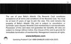 Bally s Atlantic City  Nj Blank Slot Card
