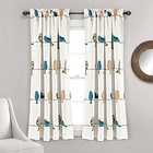 Rowley Birds Light Filtering Window Curtain Panels  Pair  52  W X 63  L 