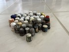Thimble Collection Lot Of 43 Vintage Porcelain Bone China Pewter Thimbles