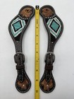 Weaver Leather Weaver Turq Cross Ladies Tur Bead Flor Spur Straps