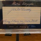 Historic Autographs 2010 In Memory Of Joe Mccarthy Auto  2 23 Psa dna Auth
