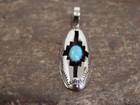Native American Indian Sterling Silver   Blue Opal Shadow Box Pendant - Perry