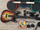 Ps3 Guitar Hero World Tour Bundle Guitar Drum Set Mic New Cymbal   Pedal Wires
