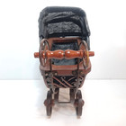 Wicker Ratan Baby Buggy Doll Stroller Miniature Wood 11  Home Decor Carriage