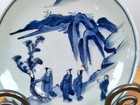 Antique 19thc Chinese Porcelain Qing Dynasty Blue   White Underglazed Plate bowl