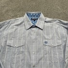 Panhandle Shirt Adult Large Blue Plaid Western Rodeo Pearl Snap Long Sleeve Mens