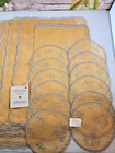 Marghab Linens Palm Tree Madeira Hand Embroidered 21pc Set Runner Mats Coasters