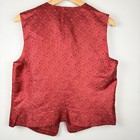 Classiques Entier Men   s Vest Size Large 100  Silk Red Brocade Button Down Formal