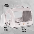 Small Bird Travel Carrier Cage For Long Tail Bird Cylinder Design - Clear Grey