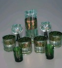 7 Pc Mcm Cera Golden Grapes Green Martini Pitcher   4 Bonus Glasses 
