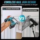 Seesii 2 In 1 Cordless Nail Gun Brad Nailer 18 Ga 1000 Nails staples   2xbattery