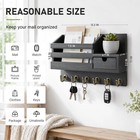 Key And Mail Holder For Wall  Mail Organizer Wall Mount With 6 Hooks And Storage
