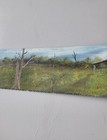 Vintage Rustic Country Art Scenery Farmhouse Field Barn Hand Painted Hand Saw 