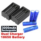 Li-ion Battery charger 3000mah 3 7v Rechargeable Batteries Us Plug For Torch Fla