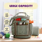 Hearth   Harbor Crochet Bag  Canvas Yarn Organizer With Accessories Pouch  Green