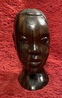 African Tribal Hand-carved Male Head Bust  Solid Ebony Hardwood  5 5   h Folk Art