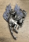 Vtg 1980s Jj Pegasus Brooch Winged Horse Greek Mythology Purple Glitter Pewter