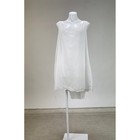 Vintage White Cotton Embroidered Lace Trim Chemise Nightgown Slip Dress