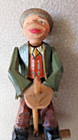 Vintage Anri Mechanical Wooden Cork Bottle Stopper Italy  knockout  Works Great 