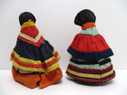 2 Vintage Seminole Native American Handmade Dolls 4  Tall Patchwork Dress Beads